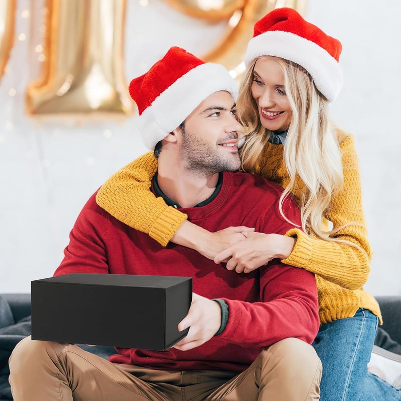 Ditwis 9.5x7x4 Inches Gift Box with Magnetic Closure Lid, Black Magnetic Box for Wedding, Groomsmen Bridesmaid Proposal, Birthdays, Mother's Day, 1 Pack - Image 5